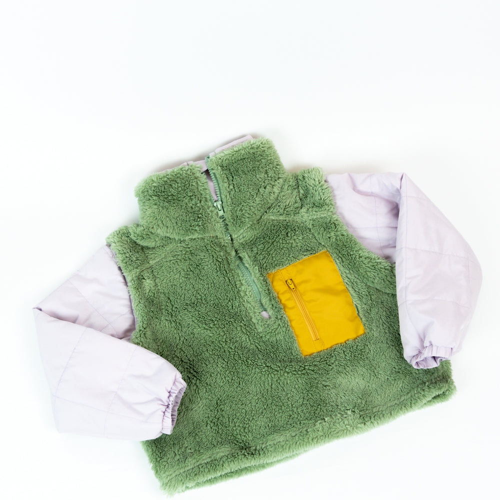 Kids' Sherpa Jacket | Lavender/Sage/Yellow