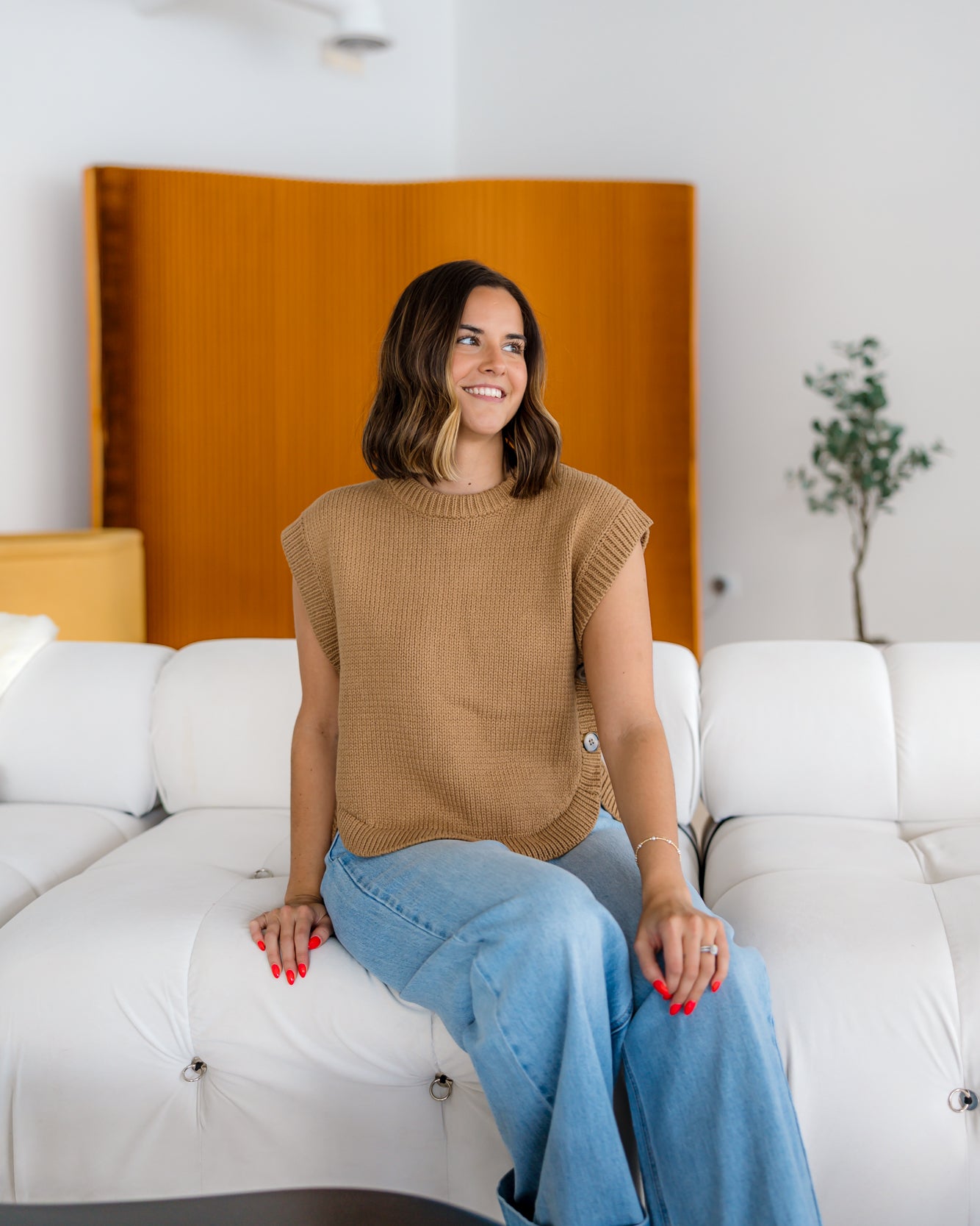 Annie Sweater Vest | Camel