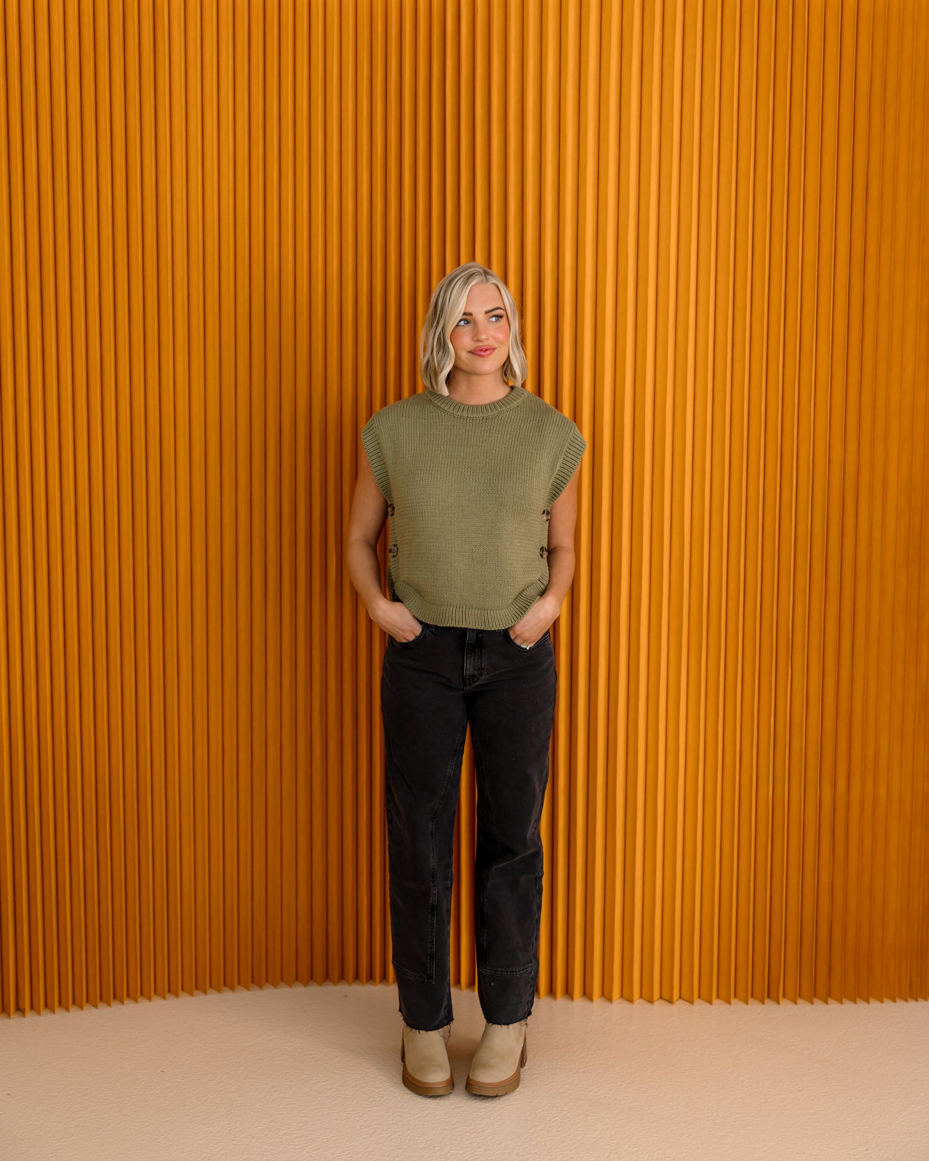 Annie Sweater Vest | Olive