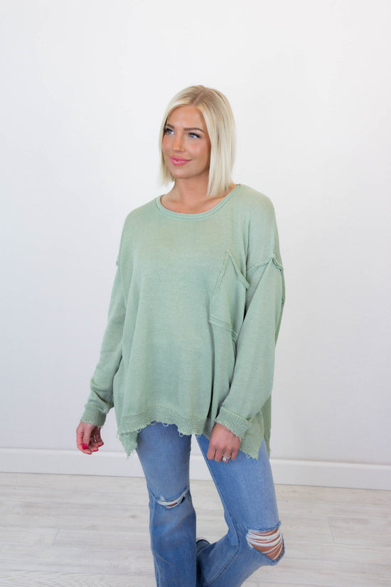 Juliette Knitted Sweater | Sage