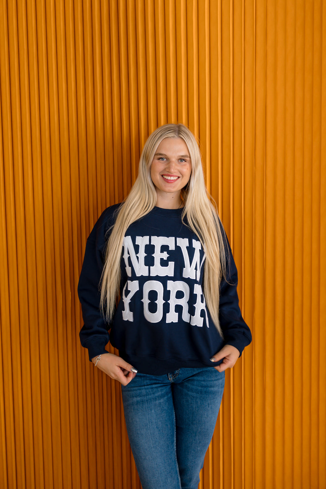 New York Oversized Crewneck | Navy