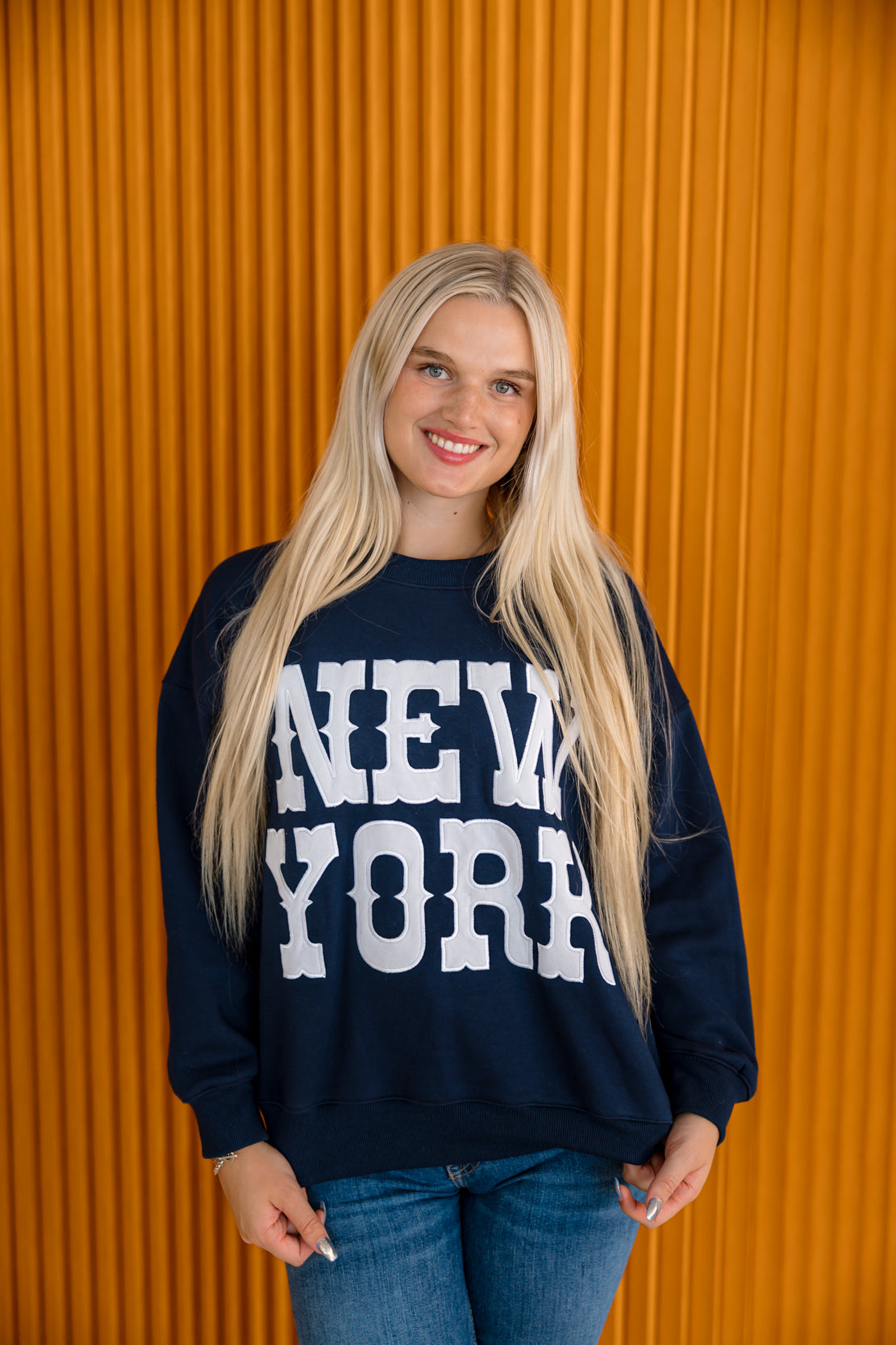 New York Oversized Crewneck | Navy