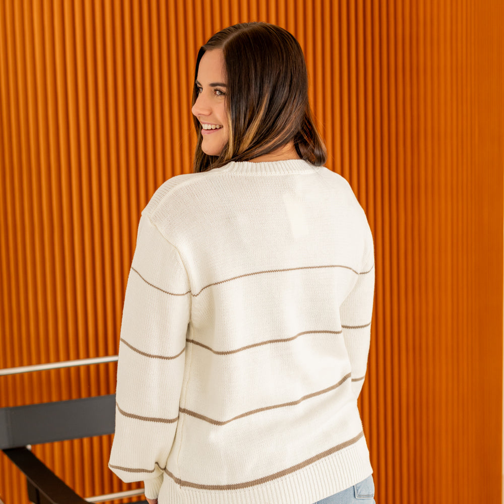 
                      
                        Hazel Striped Sweater | Cream/Mocha
                      
                    