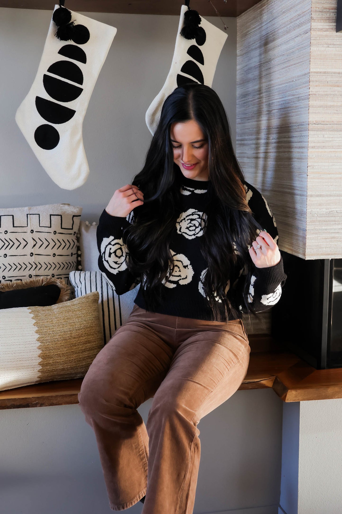 Gia Rose Knit Sweater | Black