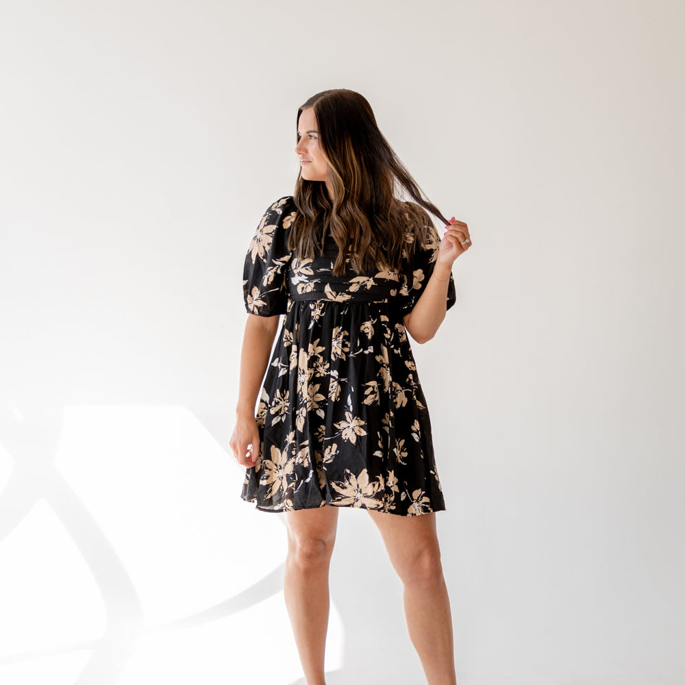 
                      
                        Kinsley Floral Mini Dress | Black
                      
                    