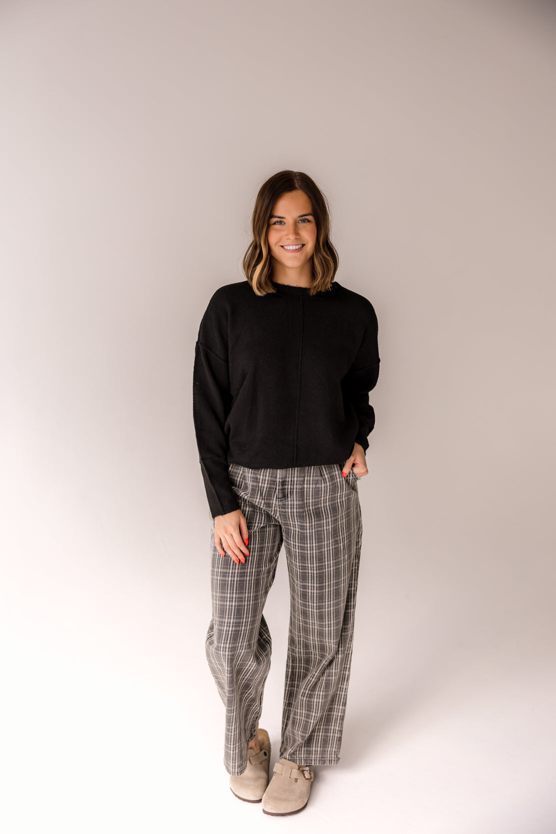 Maya Basic Knit Sweater | Black