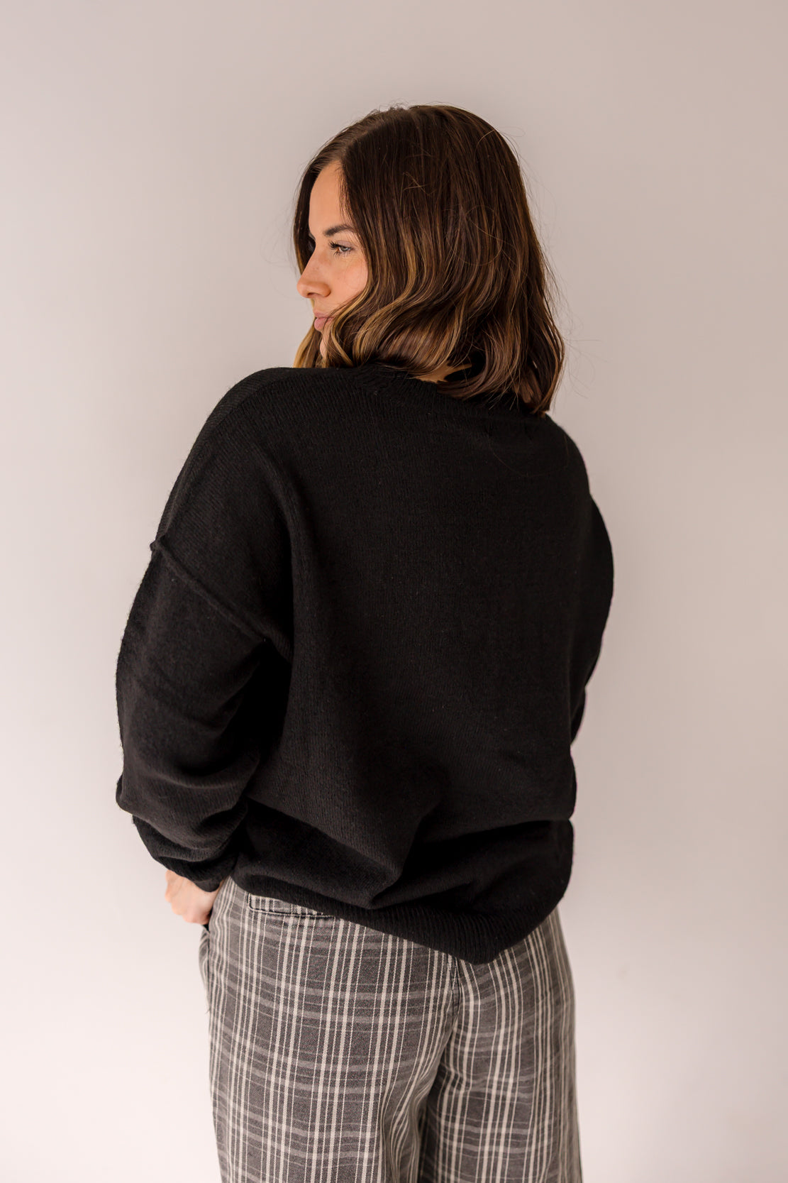 Maya Basic Knit Sweater | Black