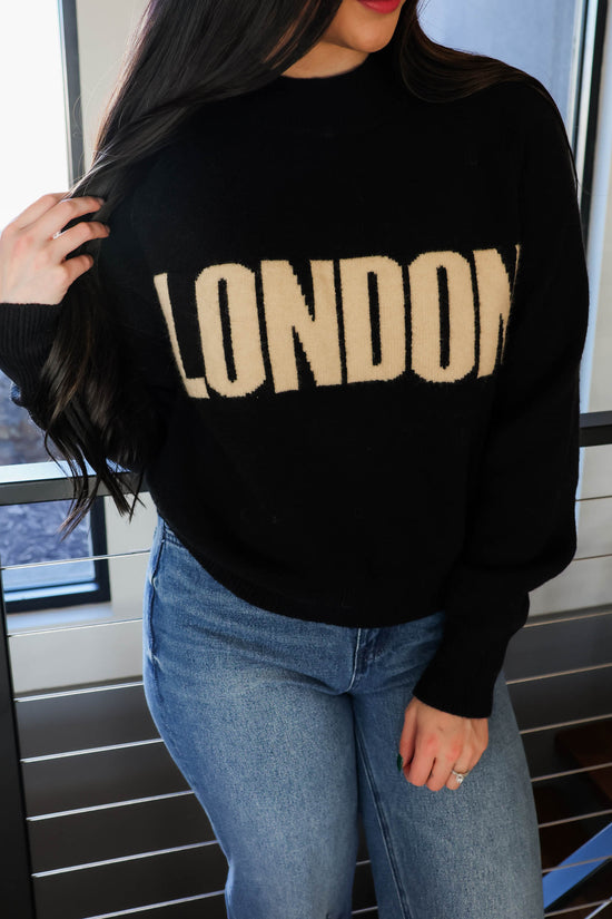 London Graphic Sweater | Black