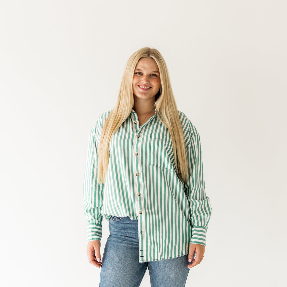 
                      
                        We The Free Freddie Striped Shirt | French Green Combo
                      
                    