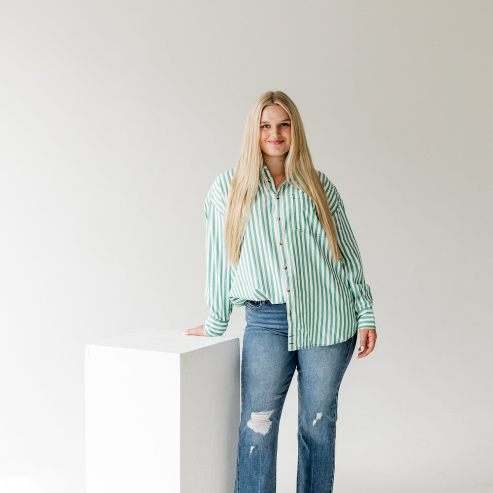 
                      
                        We The Free Freddie Striped Shirt | French Green Combo
                      
                    