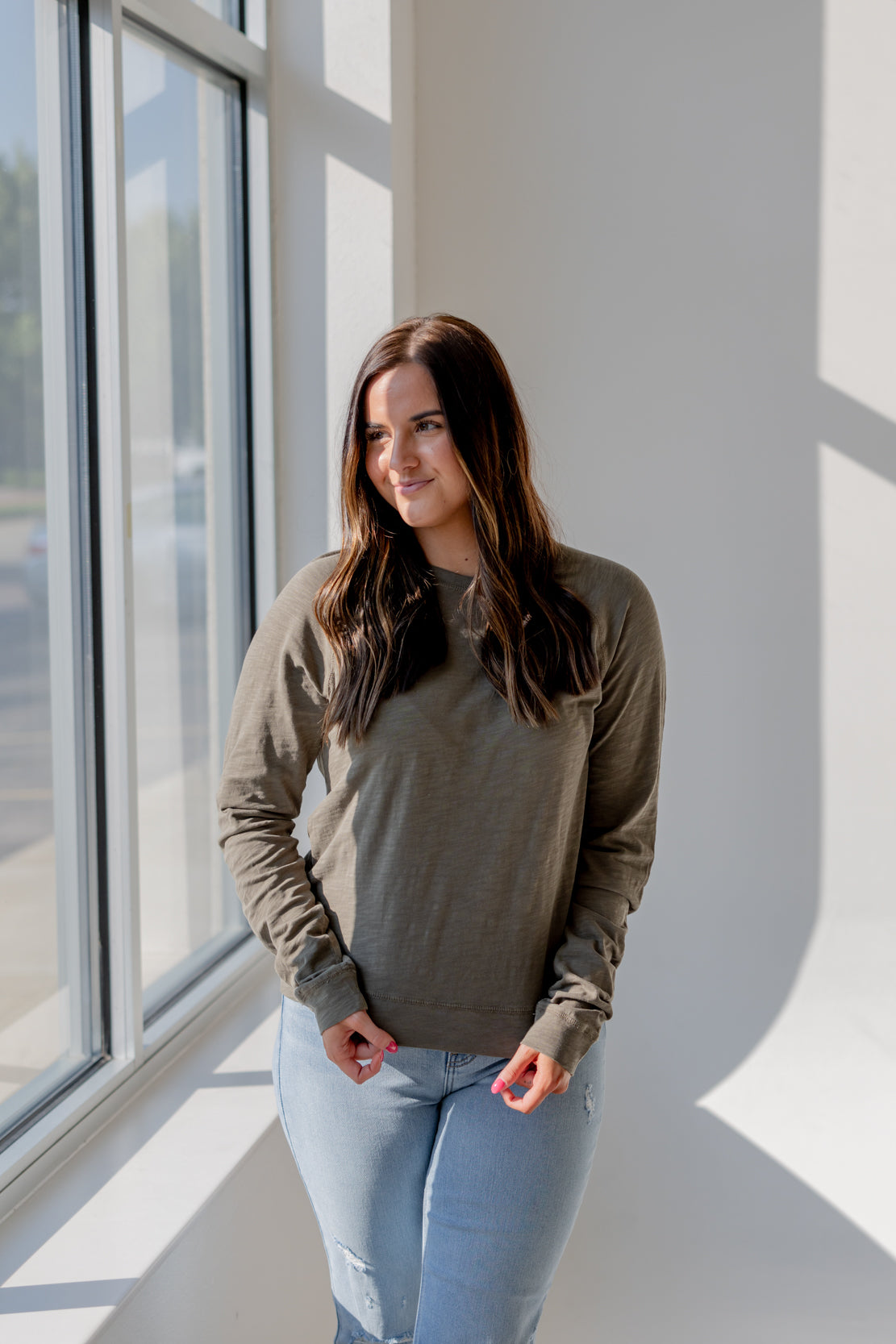 Everett Basic Long Sleeve | Dusty Olive