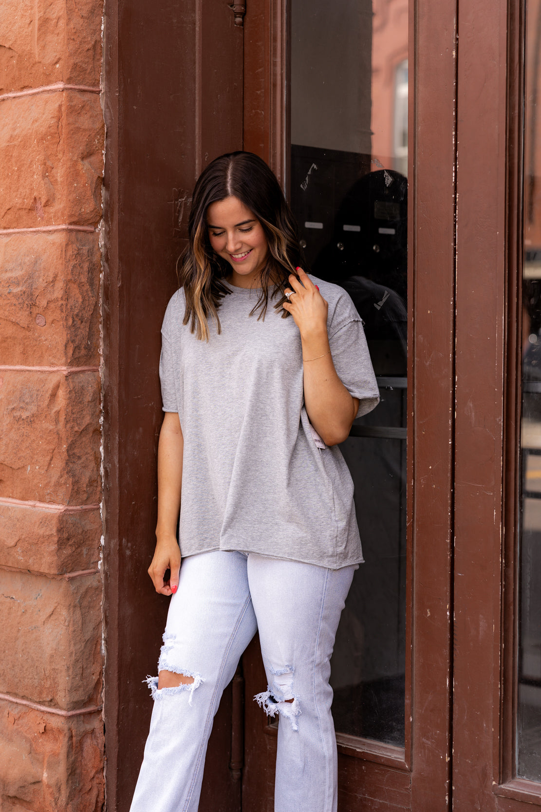 We The Free Nina Tee | Heather Grey