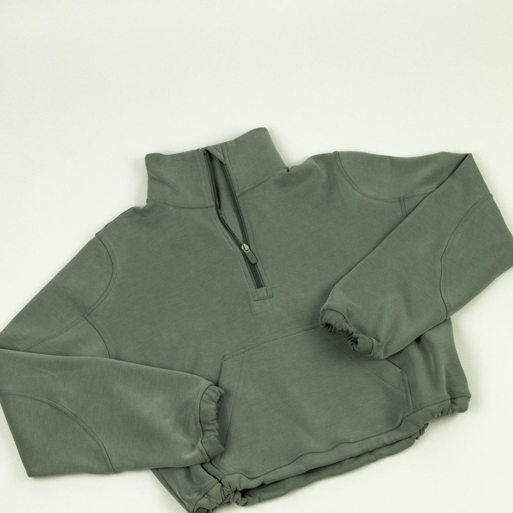 Brushed Softstreme Half Zip | Grey Eucalyptus