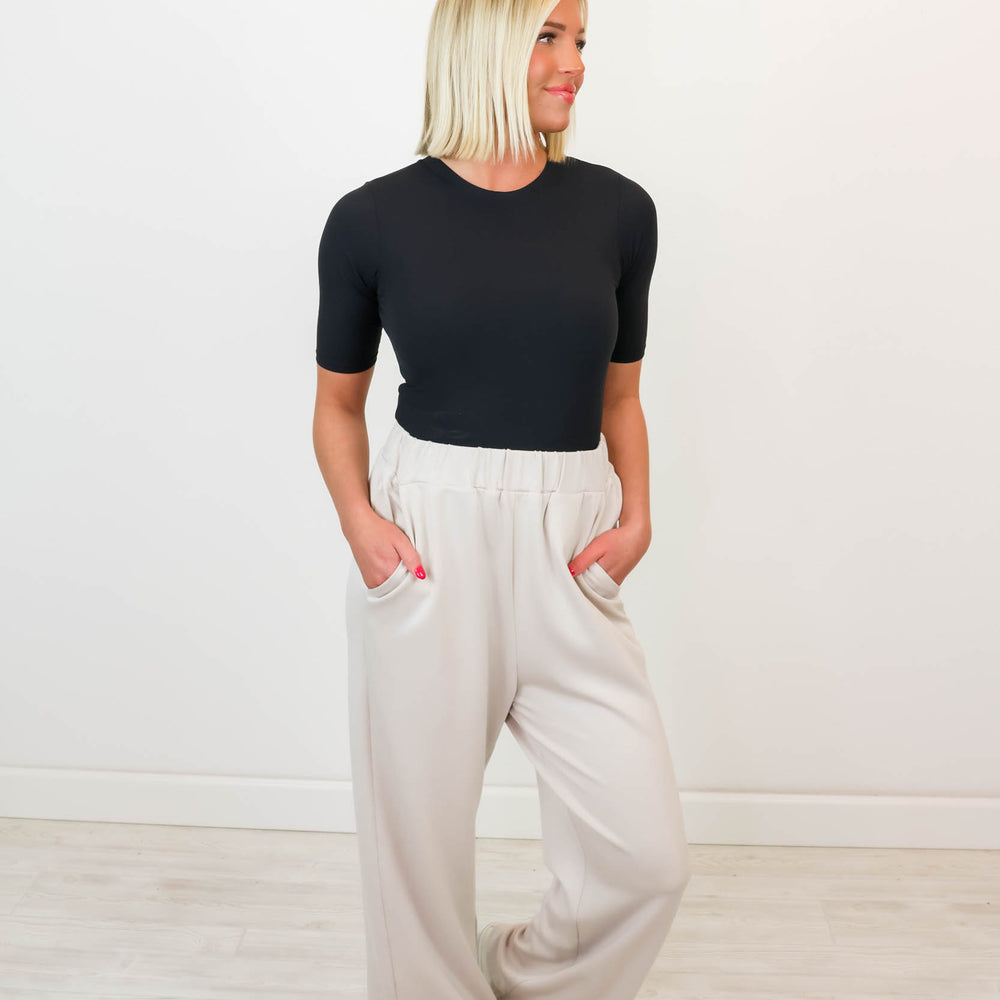 Avia Wide Leg Pants | Taupe