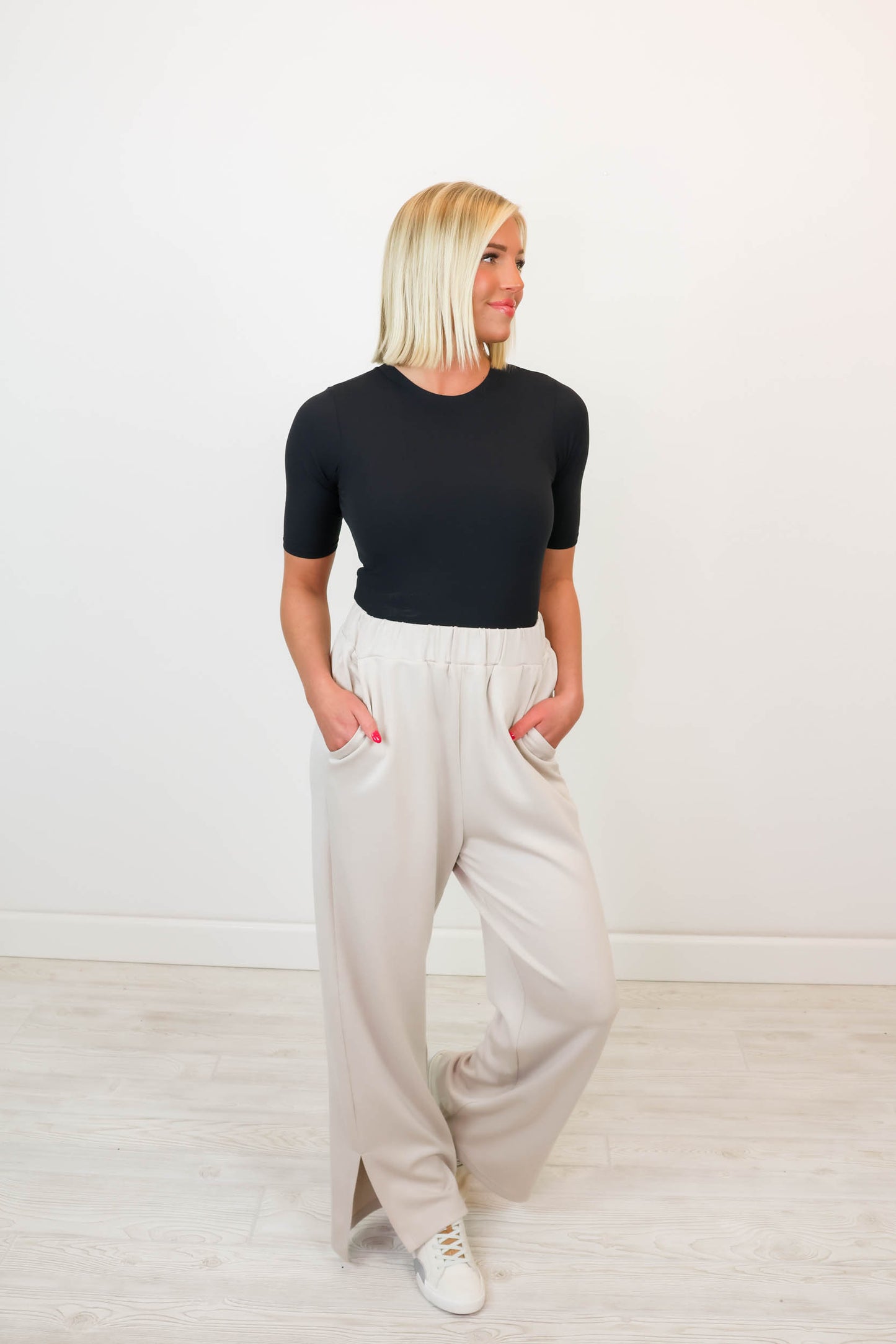 Avia Wide Leg Pants | Taupe