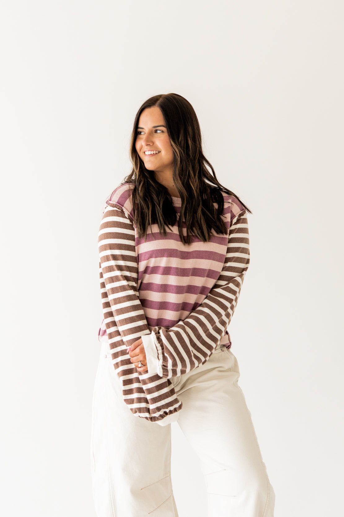 Sawyer Stripe Tee | Plum