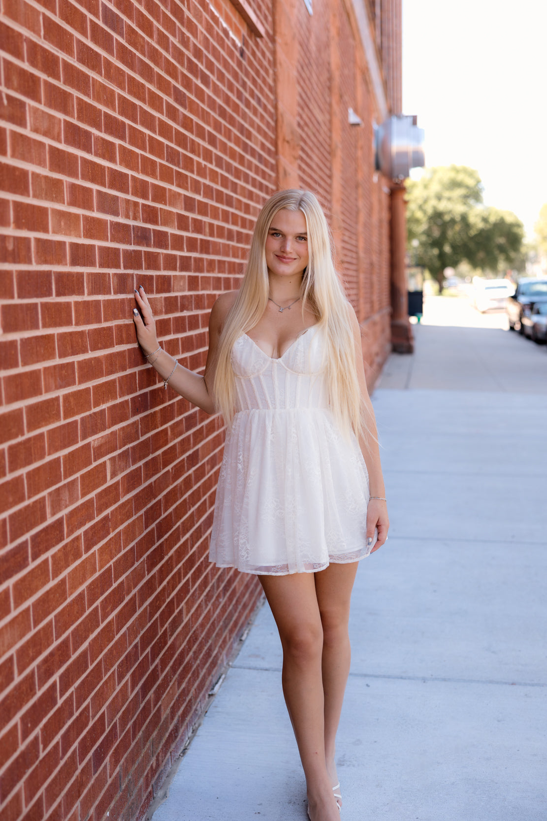 Layla Lace Mini Dress | Cream