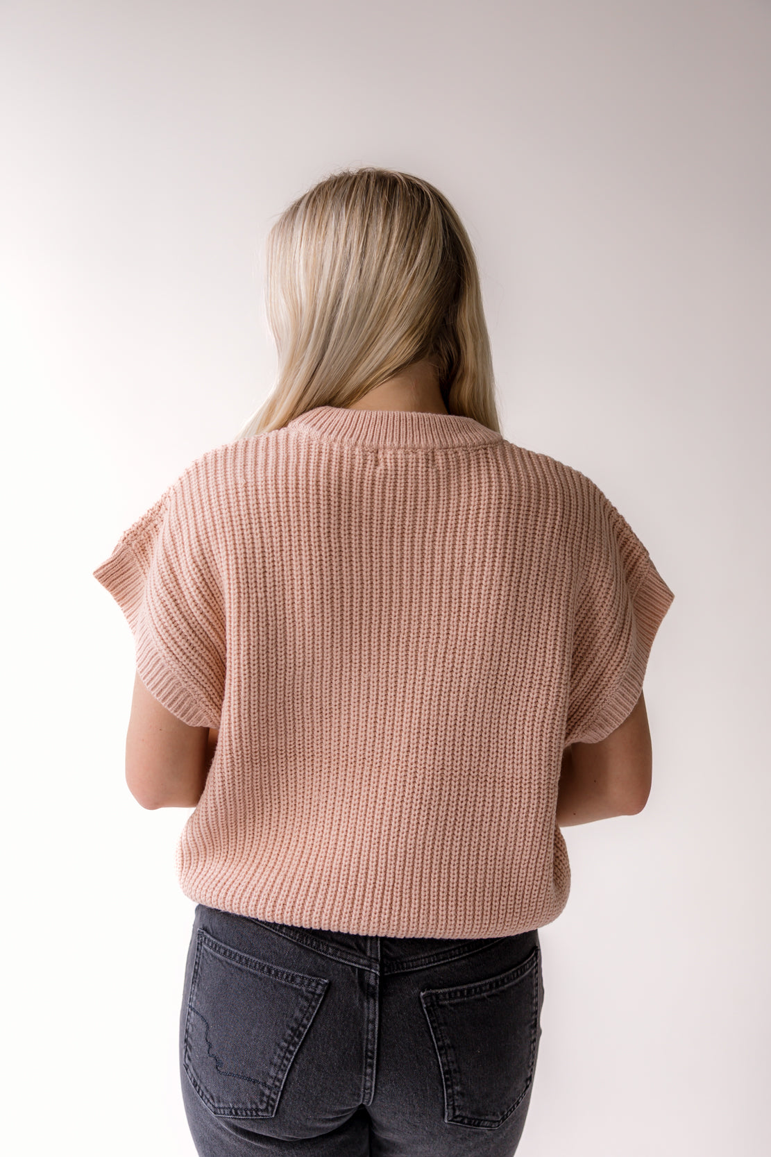 Ellen Short Sleeve Sweater | Dusty Pink