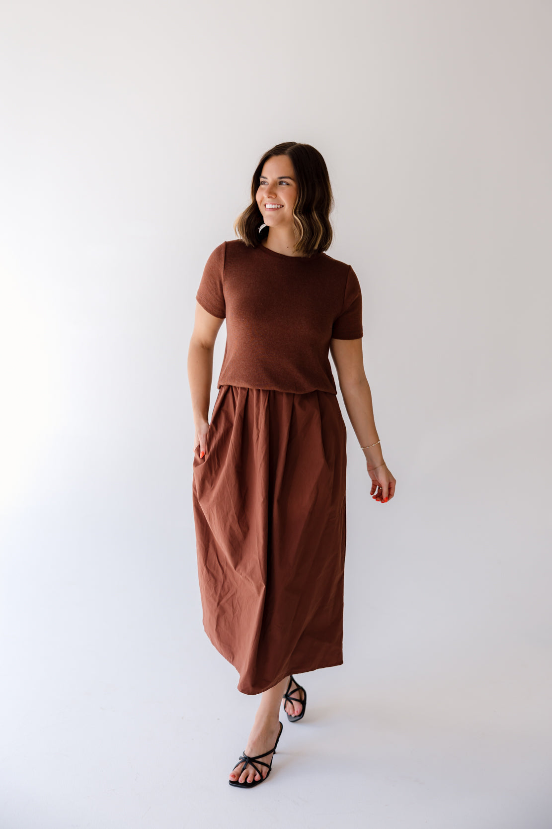 Lennie Sweater Midi Dress | Burlwood/Wine