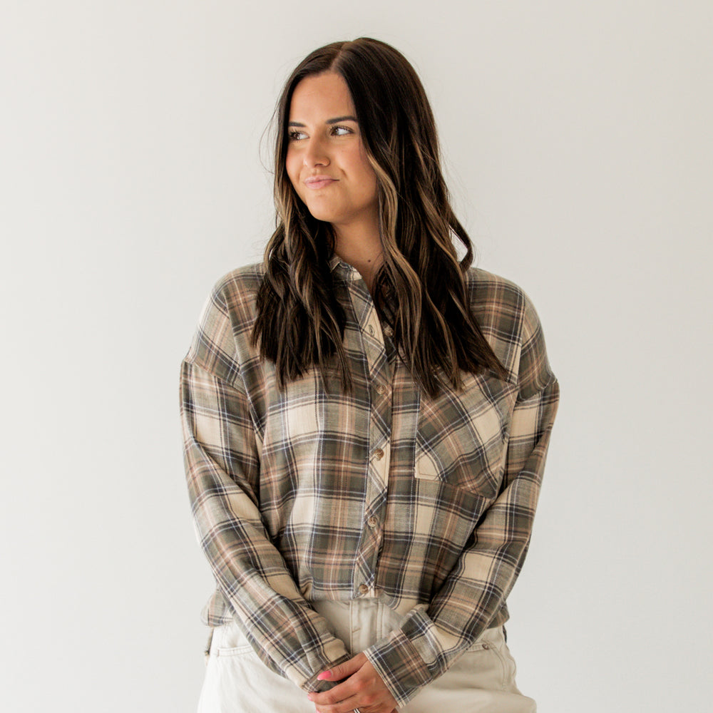 Alessia Oversized Flannel | Olive