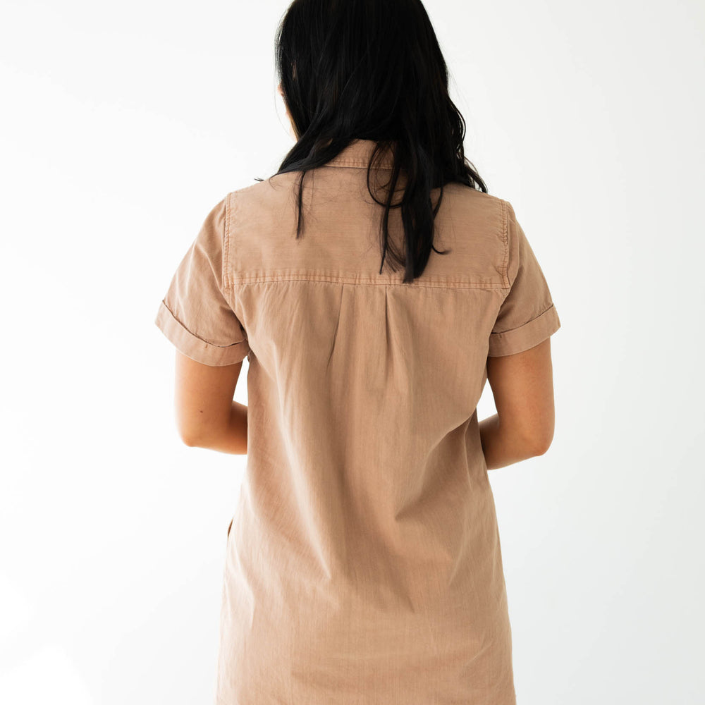 
                      
                        Nori Short Sleeve Shirt Dress | Washed Mocha
                      
                    