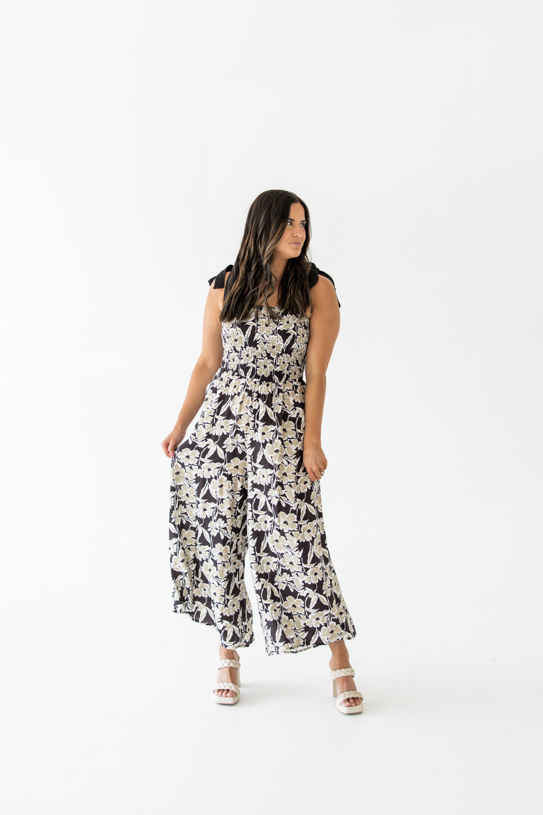 Brooklyn Flower Print Jumpsuit | Black Multi