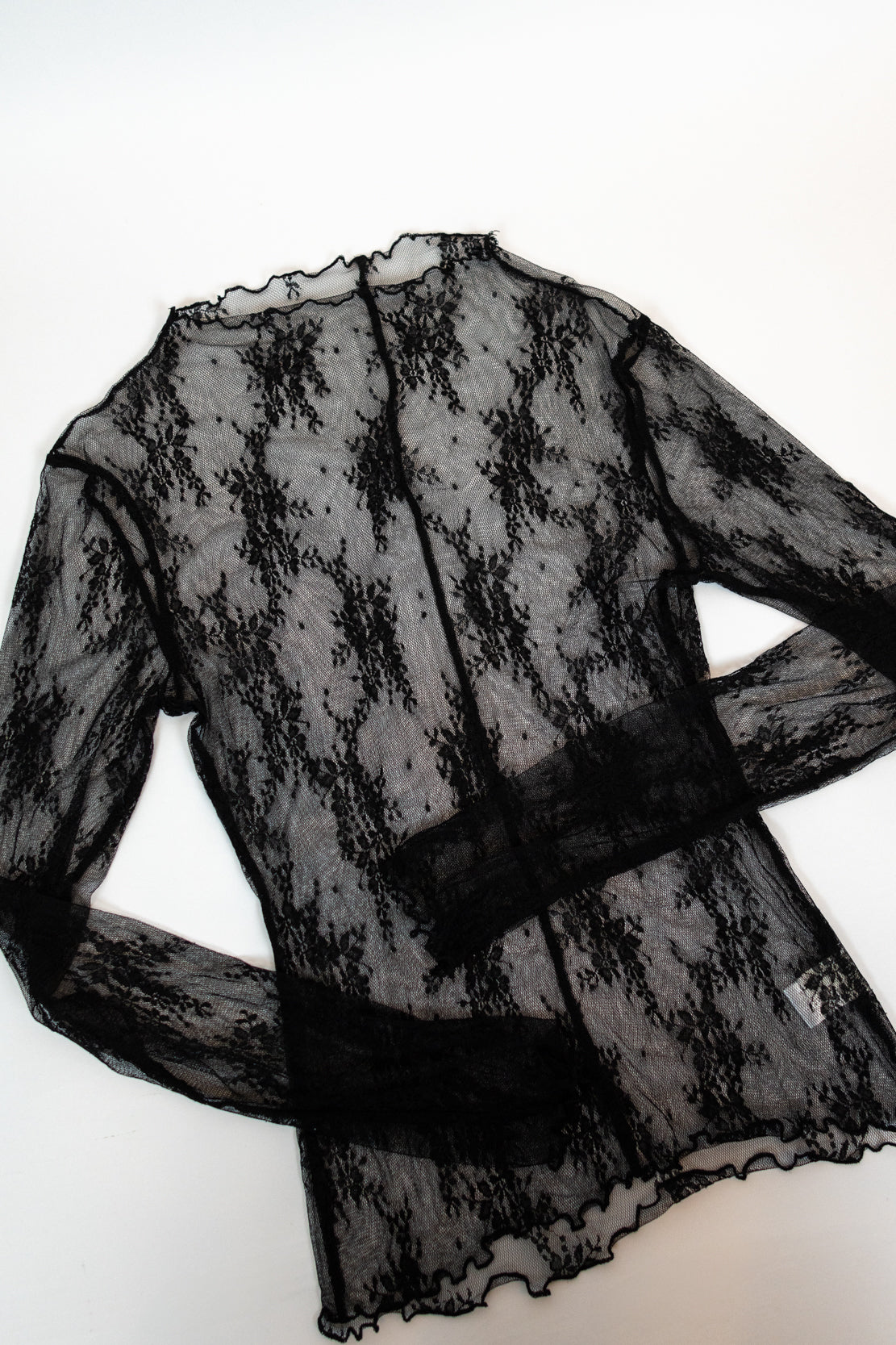 Annabelle Mesh Lace Top | Black