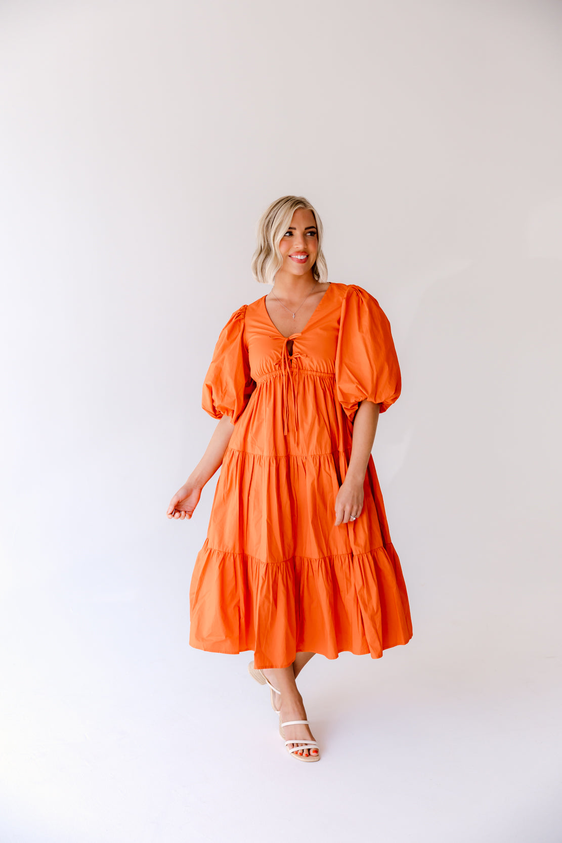 Marcy Tiered Midi Dress | Chili