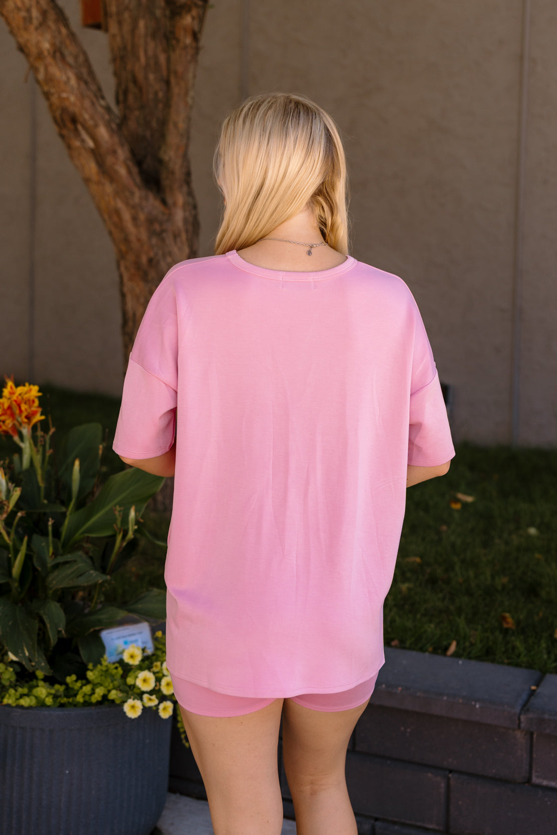 Everly Oversized Tee & Short Set | Bubblegum