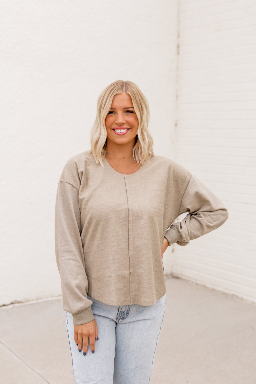 Cleo French Terry Pullover | Olive