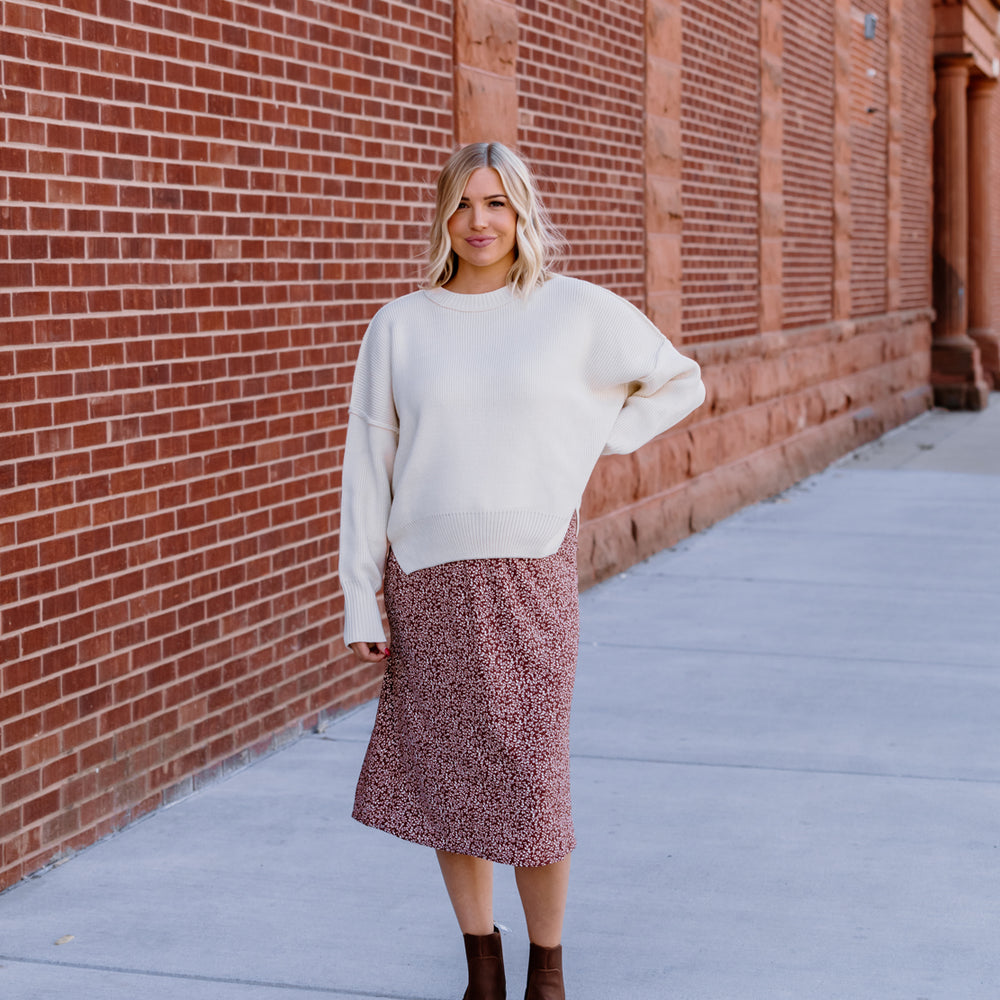 
                      
                        Waverly Printed Midi Skirt | Brown
                      
                    