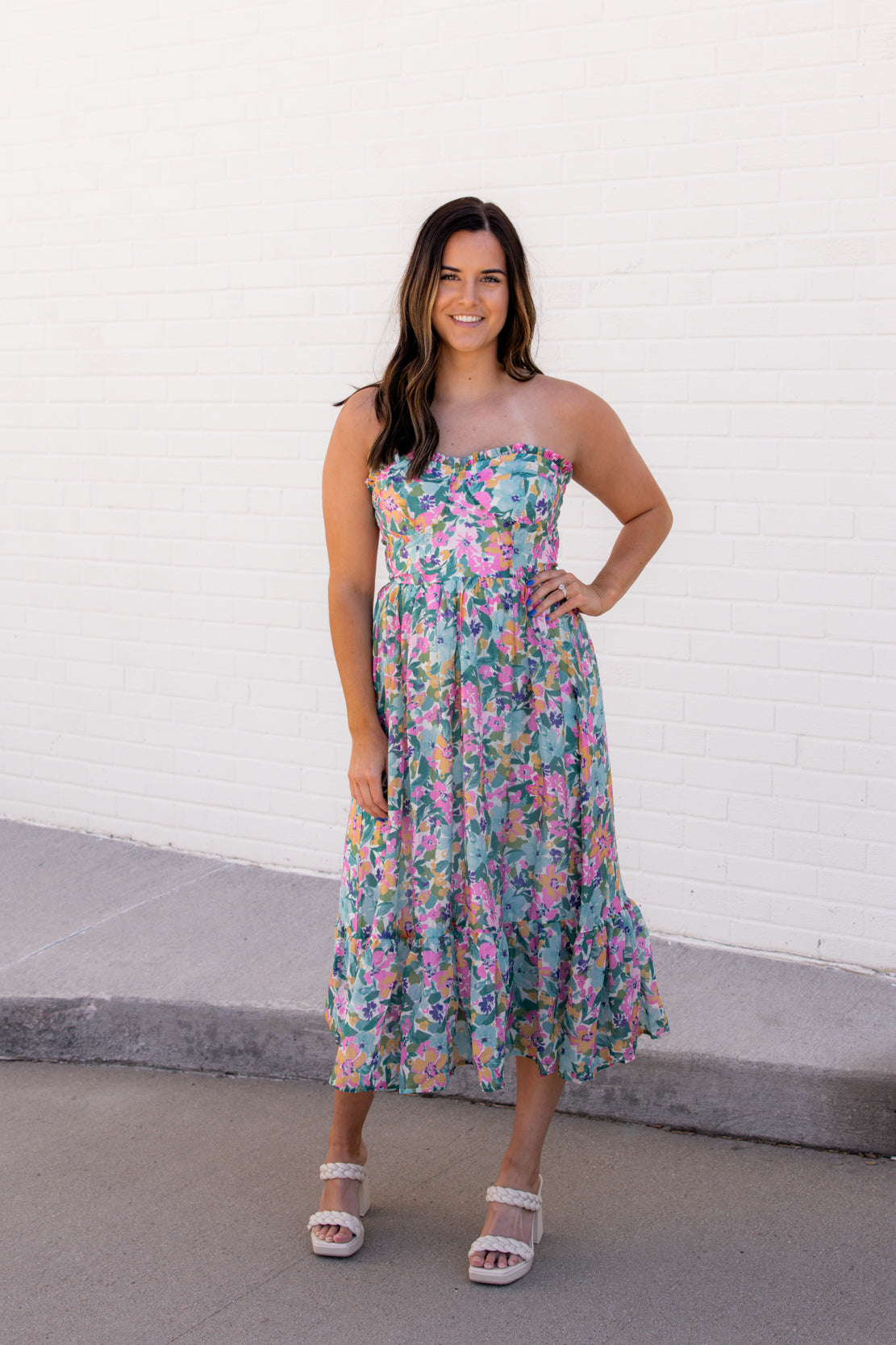 Athena Floral Midi Dress | Multi Floral