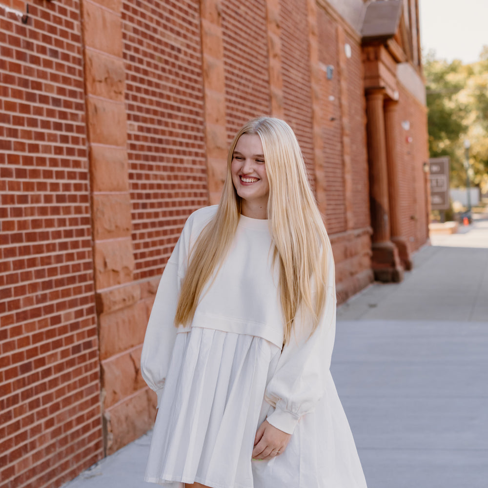 Eleanor Sweatshirt Dress | Grey Combo