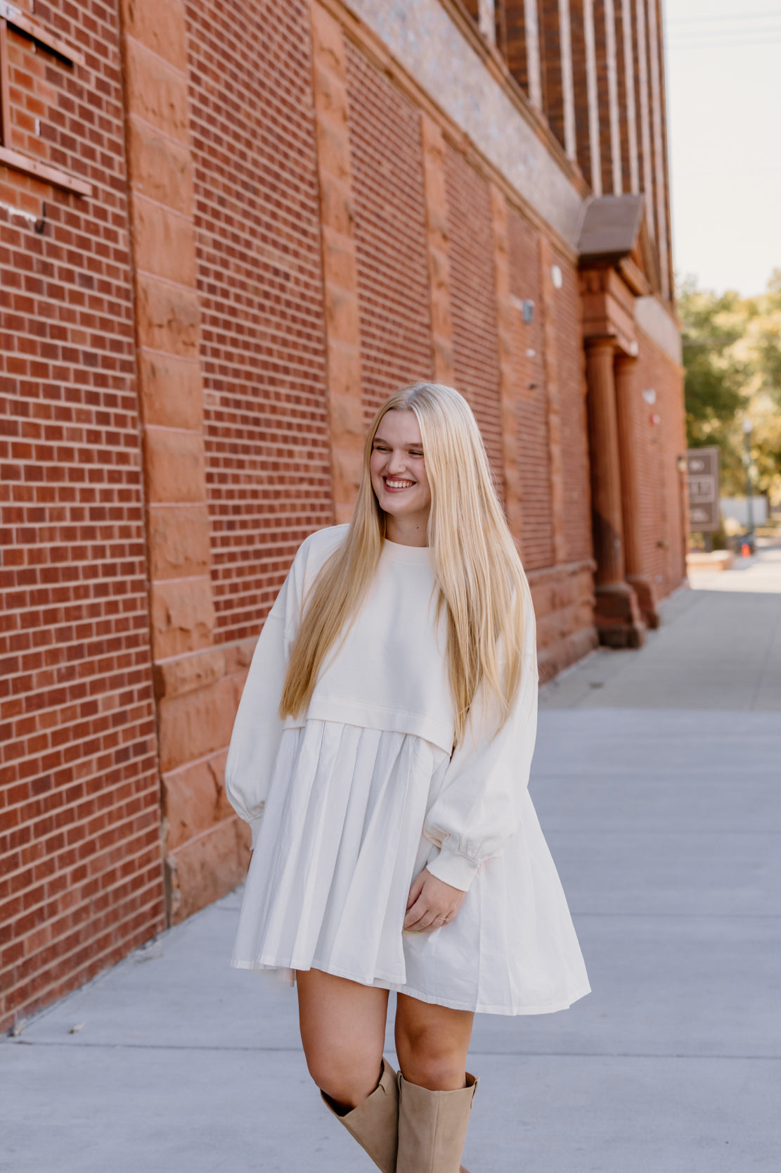 Eleanor Sweatshirt Dress | Grey Combo