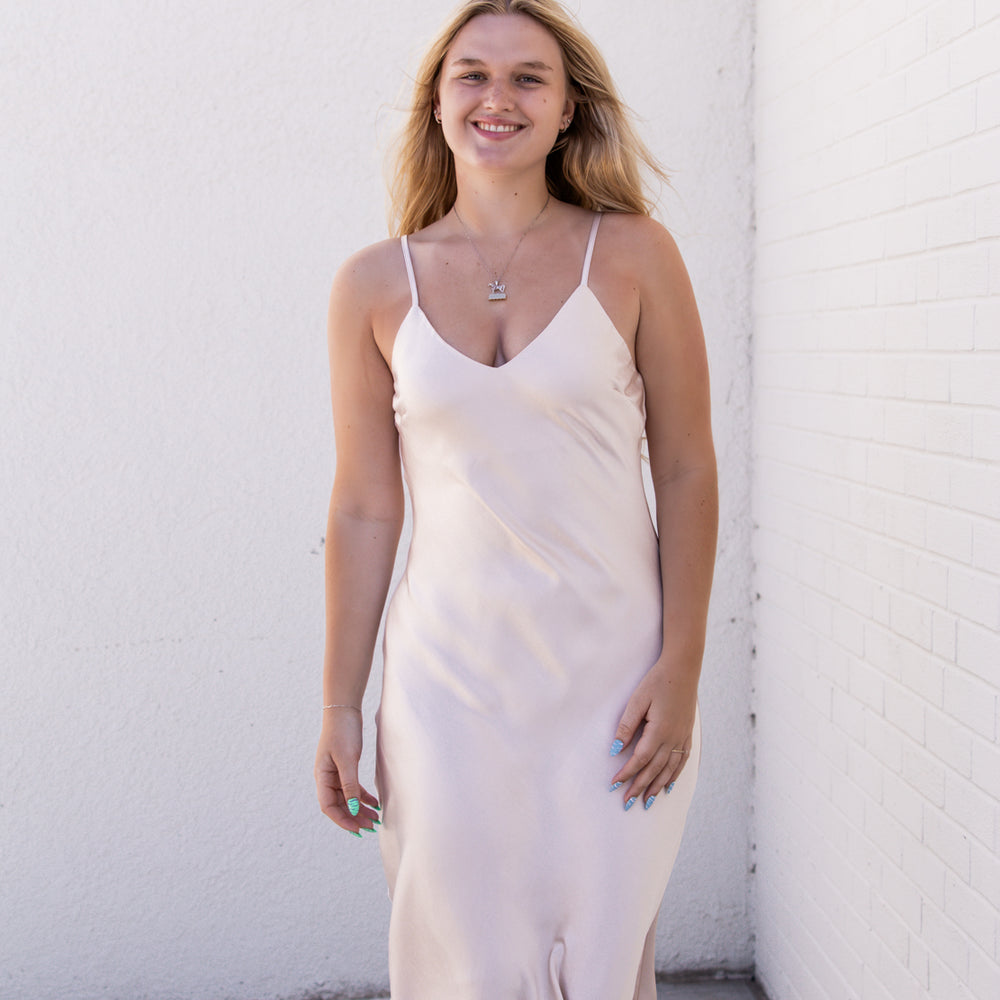 
                      
                        Andri Satin Midi Slip Dress | Pearl
                      
                    