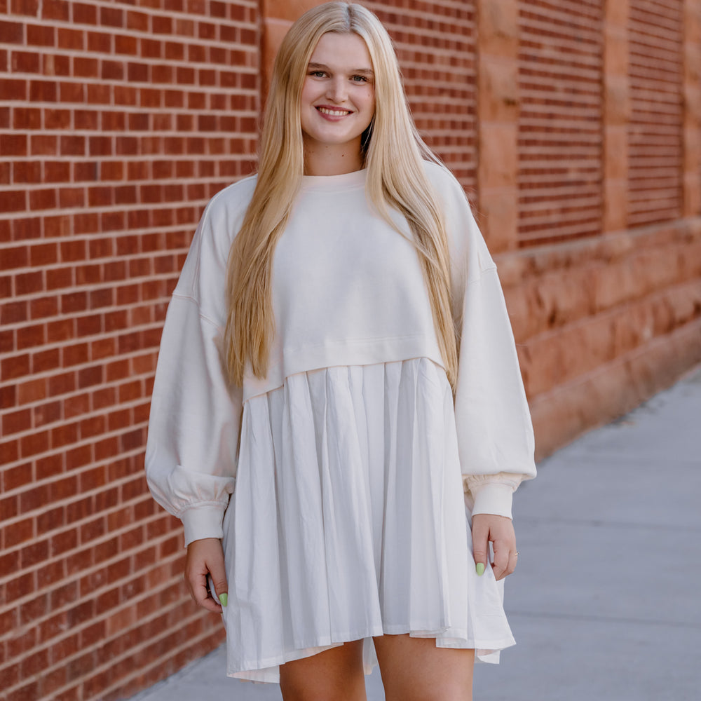 
                      
                        Eleanor Sweatshirt Dress | Grey Combo
                      
                    