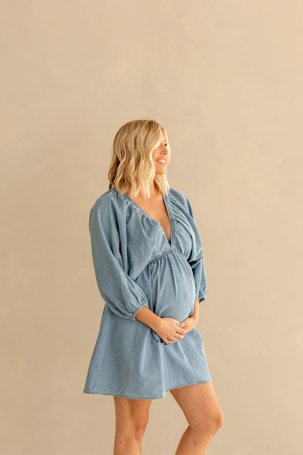 Journee Woven Mini Dress | Light Denim