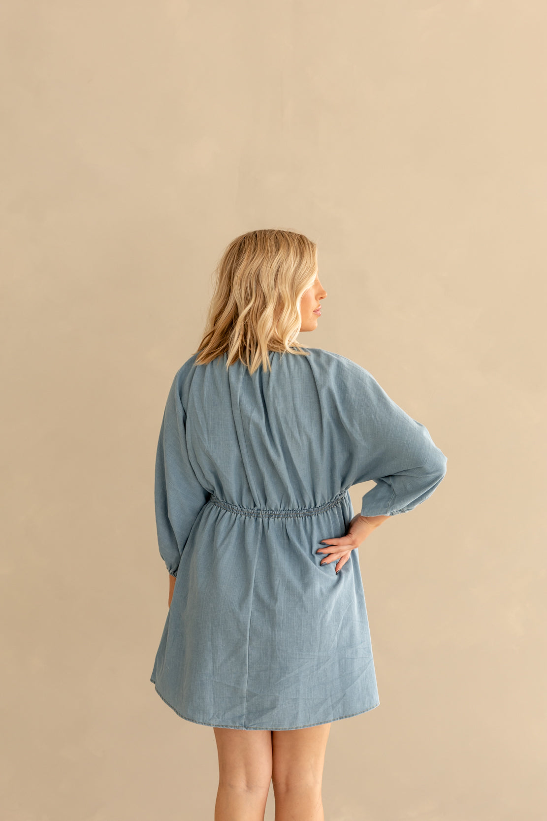 Journee Woven Mini Dress | Light Denim