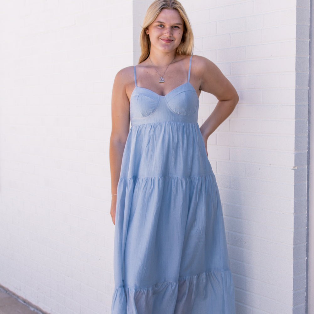 Abigail Flowy Maxi Dress | Baby Blue