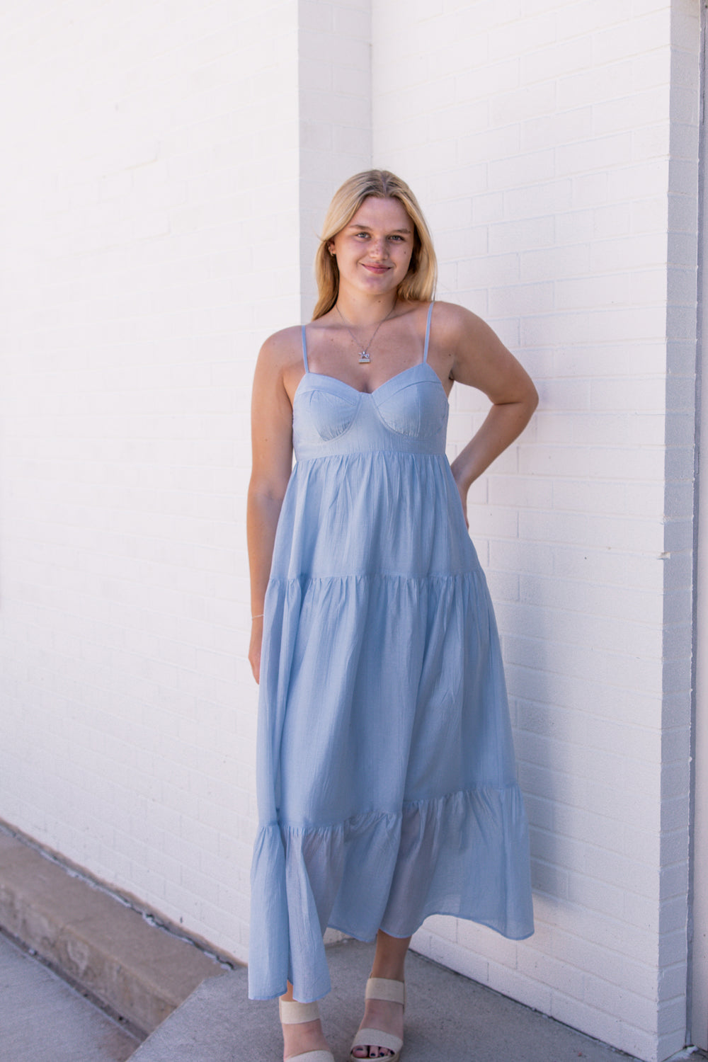 Abigail Flowy Maxi Dress | Baby Blue