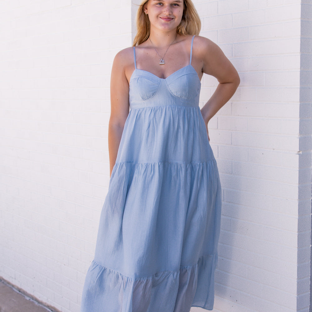 Abigail Flowy Maxi Dress | Baby Blue