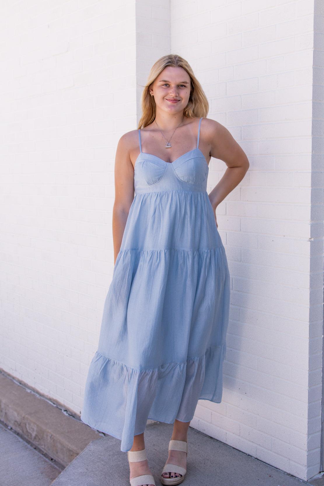 Abigail Flowy Maxi Dress | Baby Blue