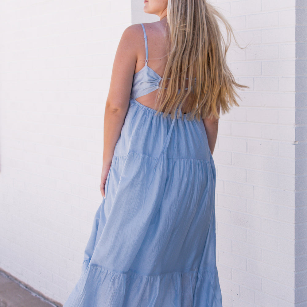 
                      
                        Abigail Flowy Maxi Dress | Baby Blue
                      
                    