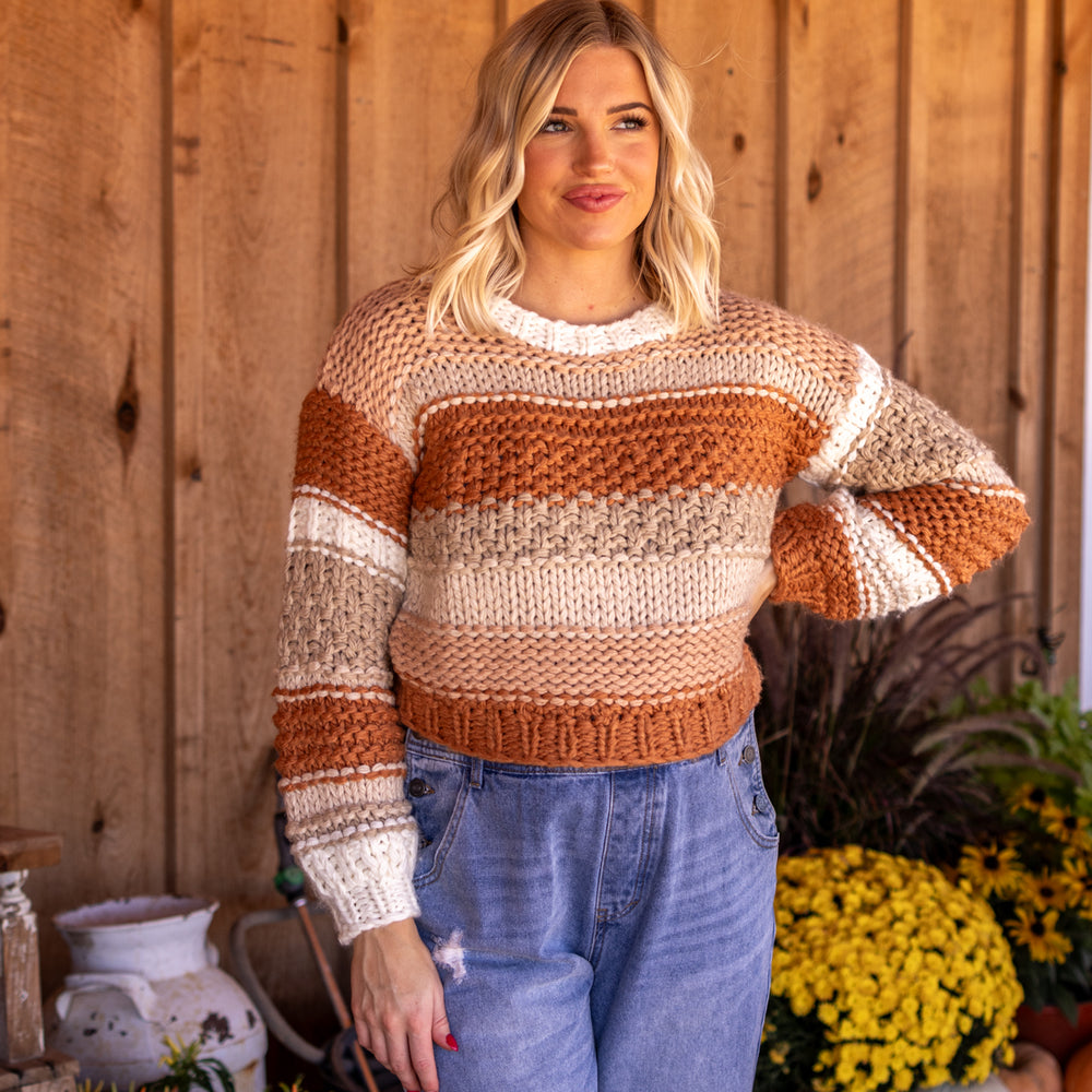 Darcy Chunky Sweater | Brick Multi