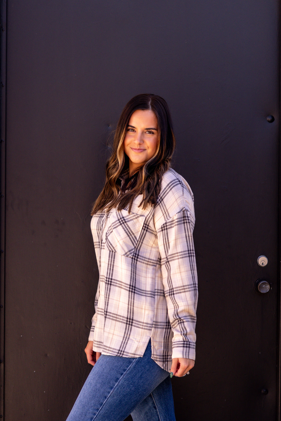 Alessia Oversized Flannel | Grey