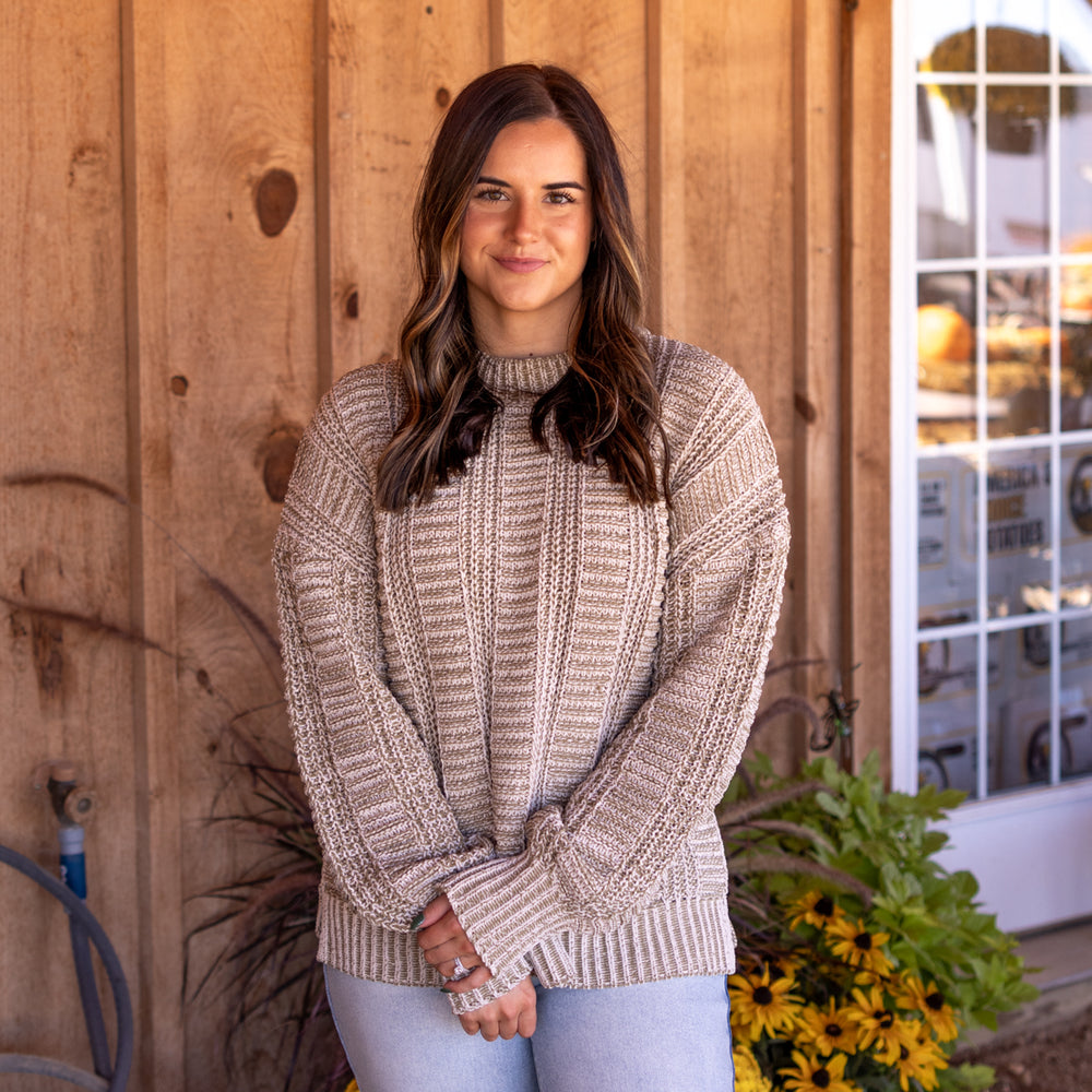 Abbie Two Tone Sweater | Olive