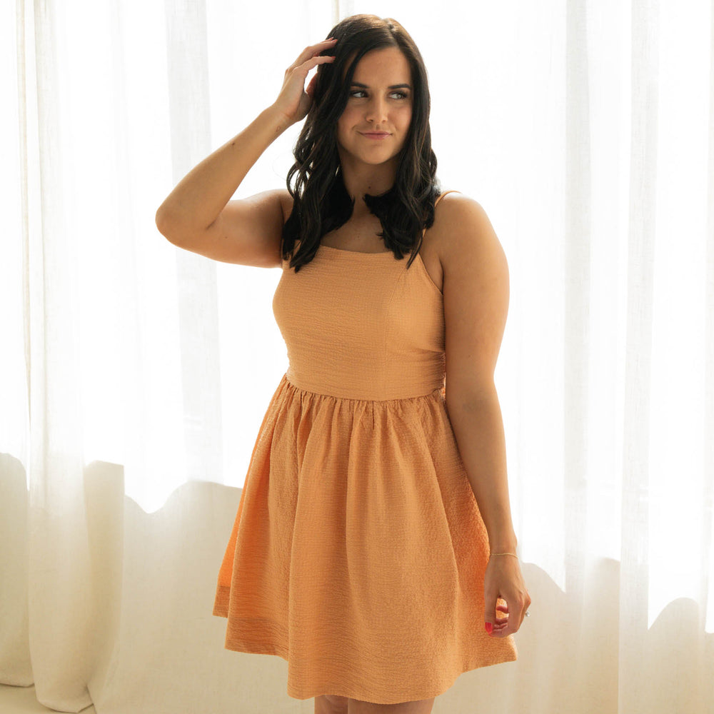 Maggie Textured Mini Dress | Orange
