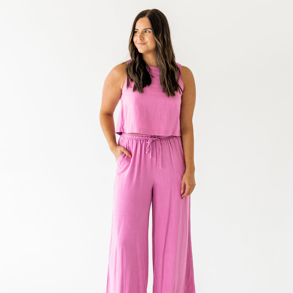 Katelyn Linen Tank & Pant Set | Orchid