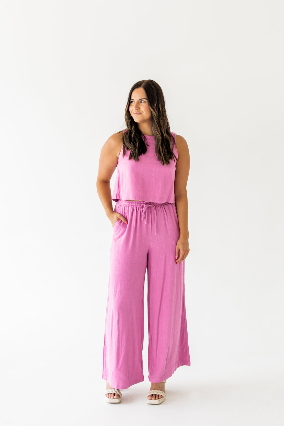 Katelyn Linen Tank & Pant Set | Orchid