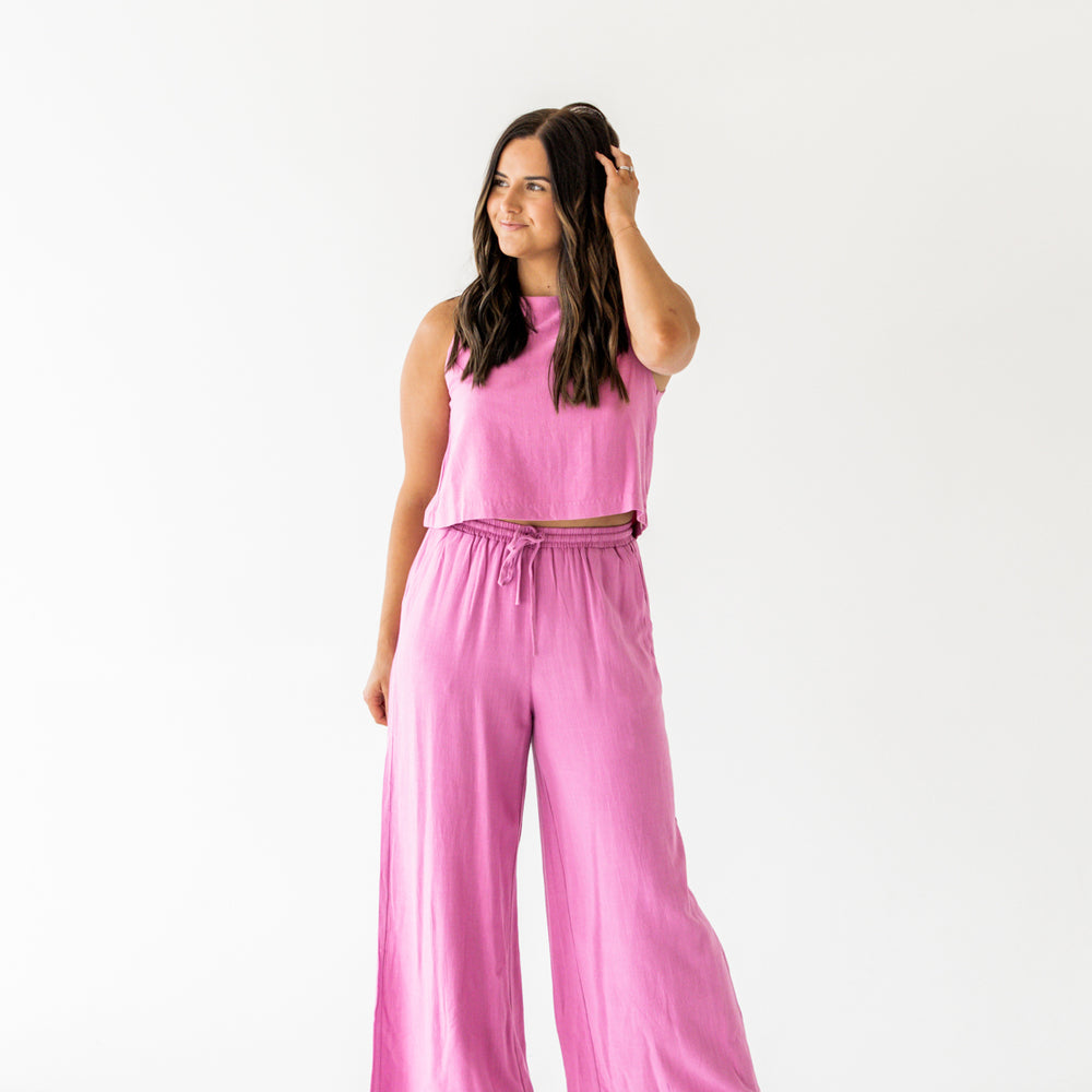 Katelyn Linen Tank & Pant Set | Orchid